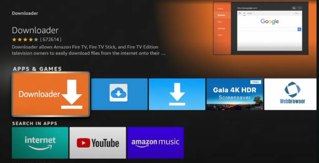 Ouvrez l'application Downloader