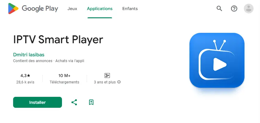 Installer IPTV Smart Player